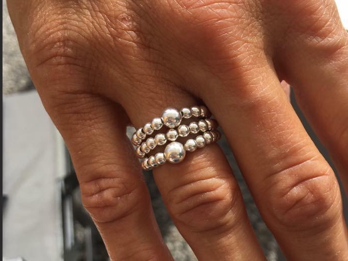 Trio de bagues de perles 3mm - Argent massif