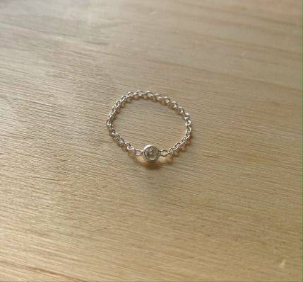 Bague chaîne et zirconium