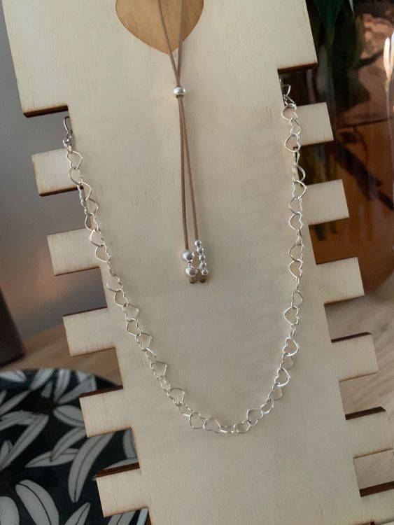 Collier chaîne coeurs