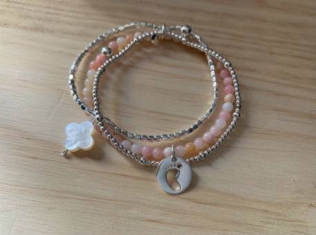 opale rose grand trèfle nacre et pendentif pied ajouré(1)