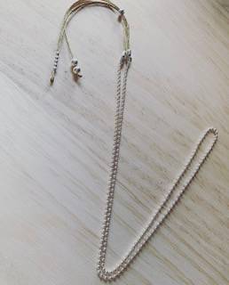 Collier chaîne billes (50cm) réglable avec fermoir - 37€
